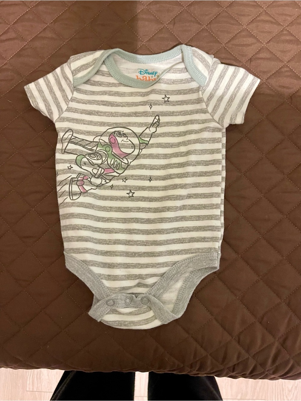 Disney Gray Striped Buzz Lightyear One-Piece